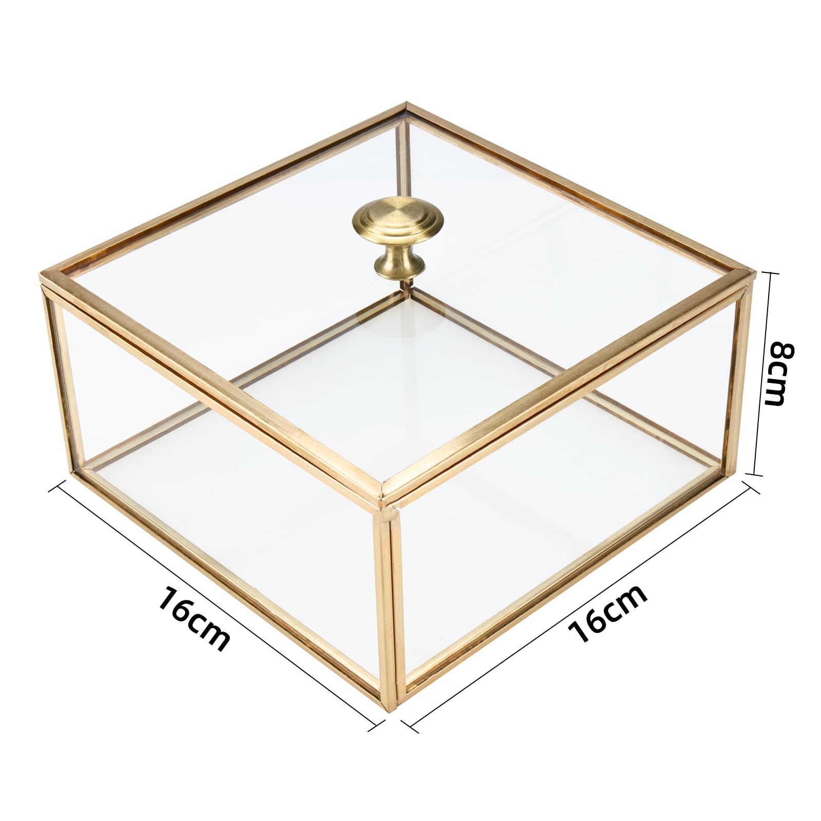 Boîte à Bijoux Vintage Homtone - Verre Et Laiton Doré Avec 4 Compartiments