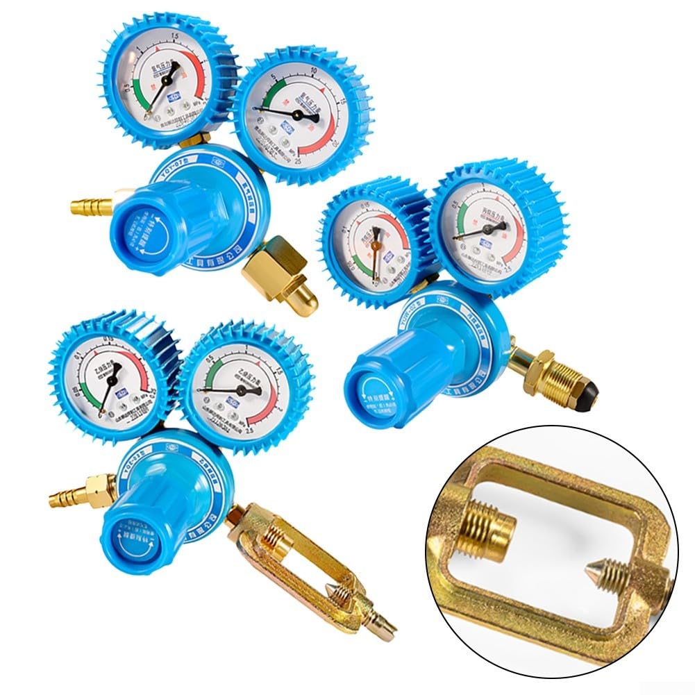 Régulateur de gaz multifonction pour oxygène, acétylène et propane avec manomètre résistant aux chocs pour usage industriel (compteur d'oxygène)