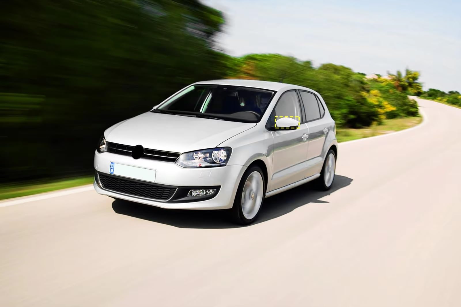 Auto Coppia Calotte Per VW Per Polo Per 6R 2009-2018 Calotta Copri Specchietto Retrovisore Lato Sinistro Bianco Candy Coperchio Specchietto