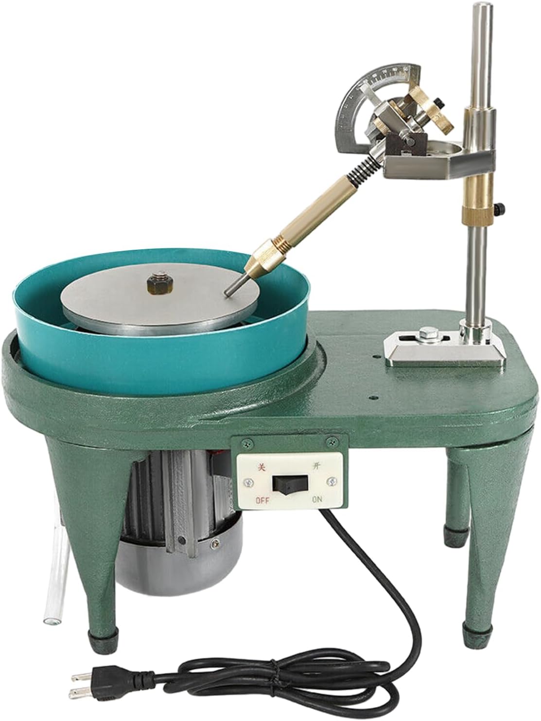 Gem Faceting Machine 180W Jade Grinding Polishing Machine 2800RPM Rock Polisher Jewel Angle Polisher with Faceted Manipulator for Jewelry Polisher with 6 Inch Polishing Disc (Green)