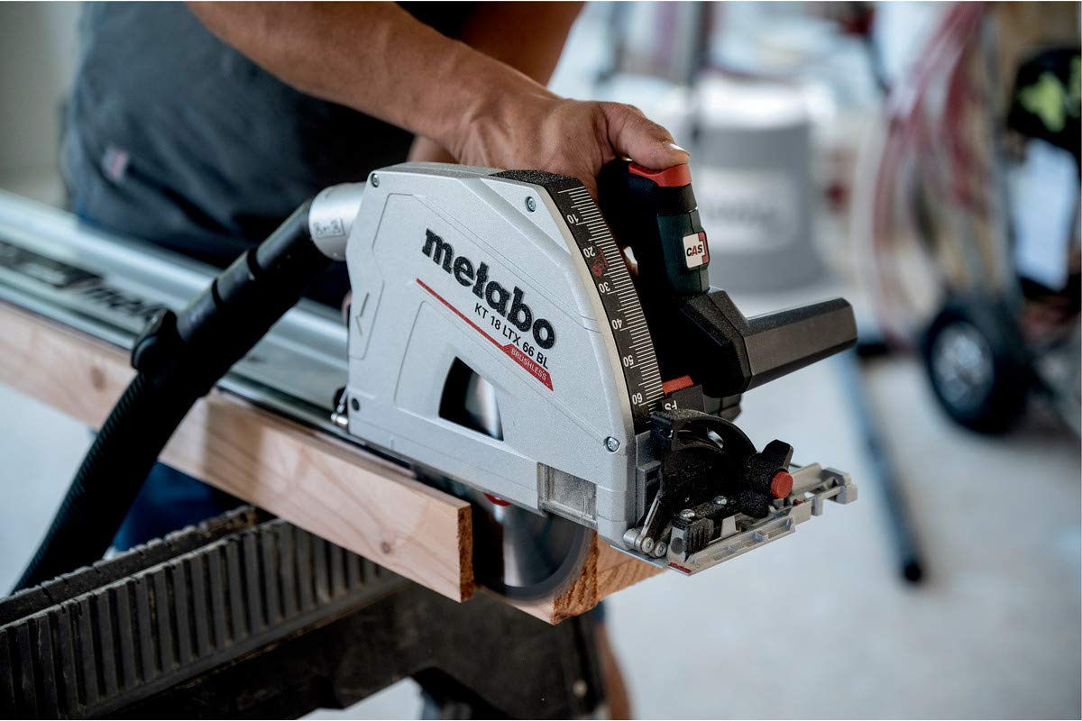 Metabo Set KT 18 LTX 66 BL Scie circulaire plongeante sans fil 18 V – MetaBOX 340 avec rail de guidage FS 160 – 691172840