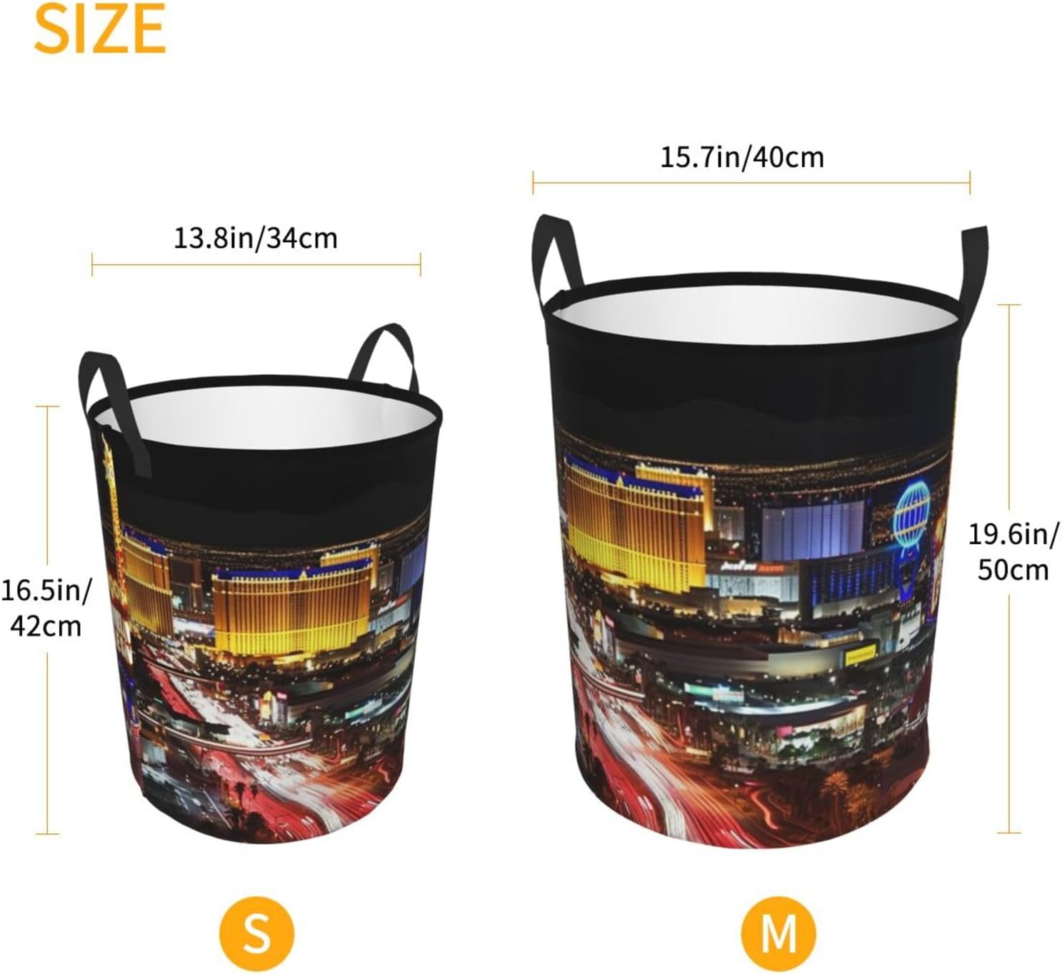Las Vegas Night City Laundry Basket Foldable Waterproof Laundry Hamper Clothes Storage Bin With Handles Oxford Cloth Toy Organizer Basket For Bathroom Laundry Bedroom Small image 5