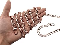 Vista 17 de HAHIYO Correa metálica de cadena para bolso de 43.3' de oro para bolso cruzado, bandolera y bolso de mano, cómoda y plana de 0.4' de ancho, extra
