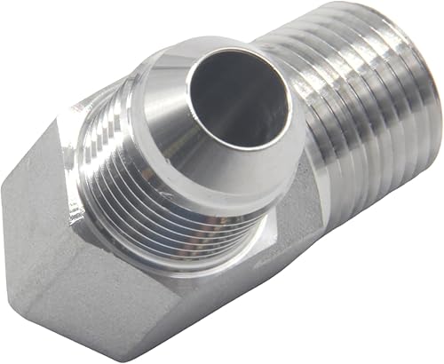 Miniatura 10 de HFS (R) 1" macho NPT a 1" macho JIC codo 90° Flare tubería de acero inoxidable 304 (1" MNPT x 1" MJIC)