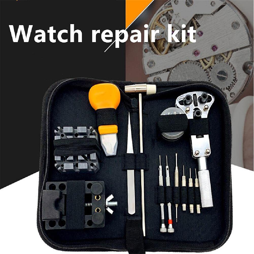 Kit di Attrezzi per la Riparazione degli Orologi, Set di cacciaviti, martelli, pinzette, apriscatole Posteriori per Rimuovere Il Coperchio della Batteria