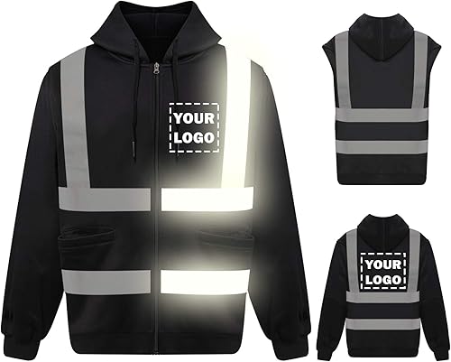 Chaqueta de seguridad de alta visibilidad con capucha y manga extraíble de forro polar de alta visibilidad