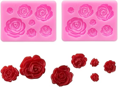 Molde de rosa de silicona antiadherente sin BPA para hornear caramelo de silicona jalea pudín de caramelo molde para hornear conjunto de