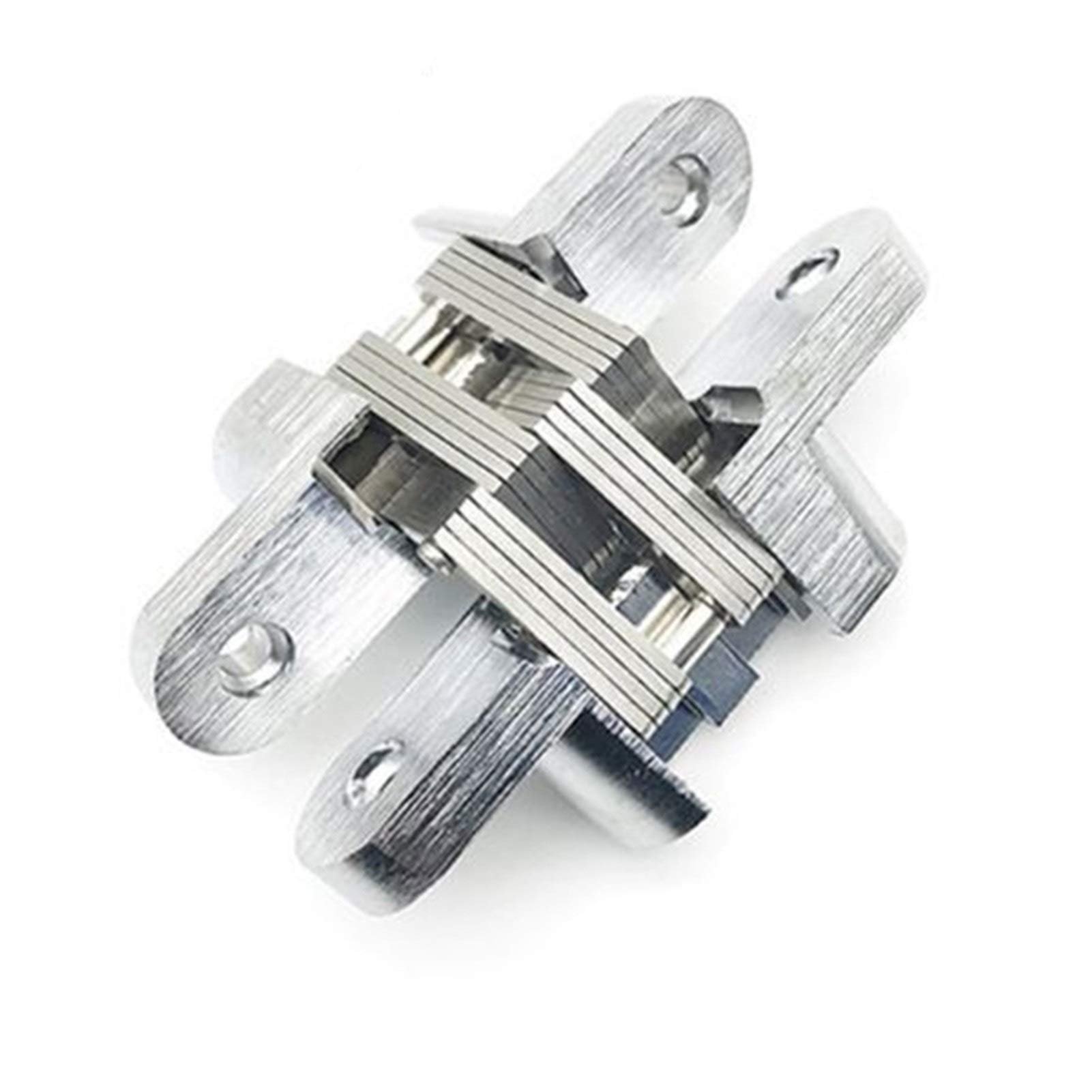 2PCS Stainless Steel Hidden Hinges Invisible Folding Door Hinge 180 Degree Concealed Cross Door Hinges for Gate Door CupboardHome Hardware(Small)
