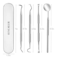 Vista 7 de Herramientas dentales, kit profesional de herramientas de limpieza de dientes, removedor de placa profesional, de acero inoxidable, raspador