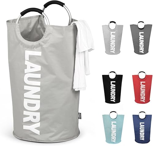 DOKEHOM - Canasta de lavandería plegable extragrande de 125 litros (7 colores) para dormitorio, tela (gris, XL)