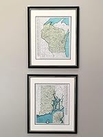 Vista 3 de Framed Vintage Rhode Island State Map- Authentic 1940s Map
