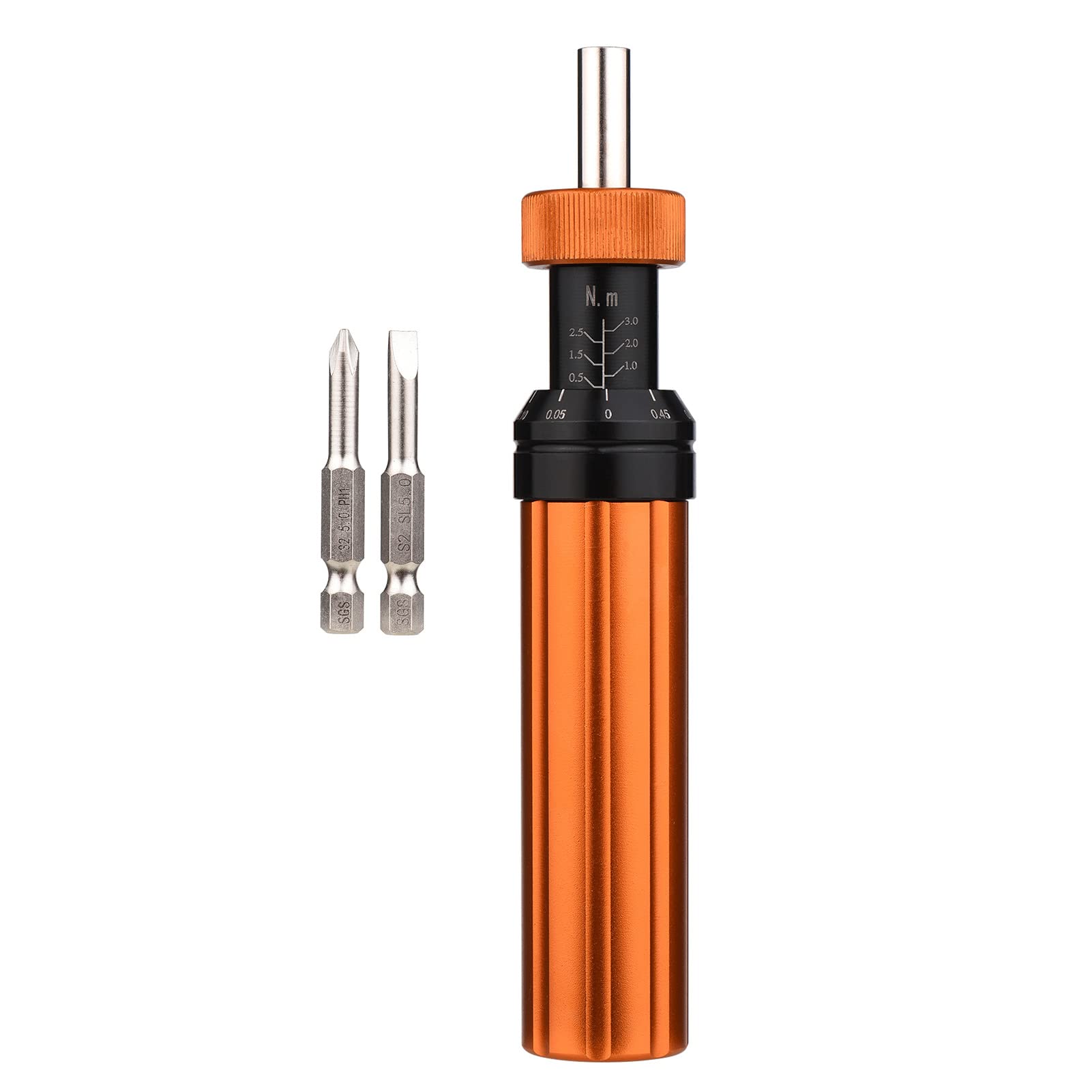 Voreingestellter Drehmomentschraubendreher mit Schlitz-/Kreuz-Schraubendreher-Bit, 1/4-Zoll-Sechskantantrieb, Einstelldrehmoment, begrenzter Schraubendreher für Autoreparatur, mechanische Montage