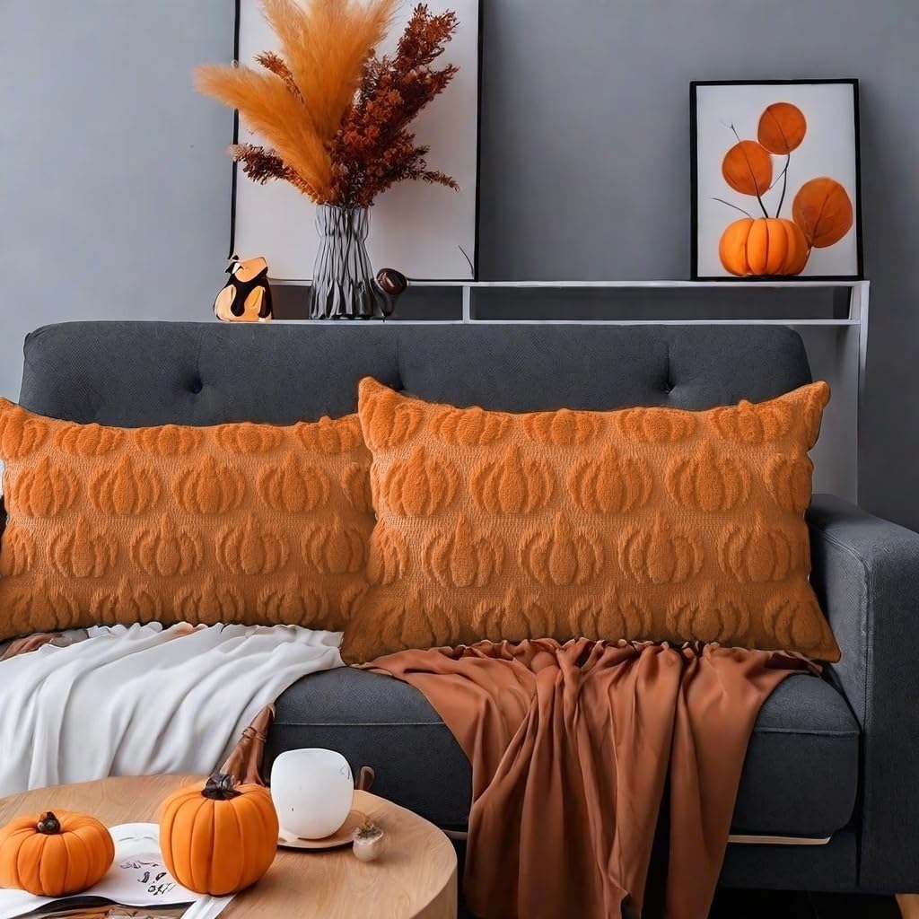 Pumpkin Halloween Pillow Covers Set of 2 Ghost & Pumpkin
