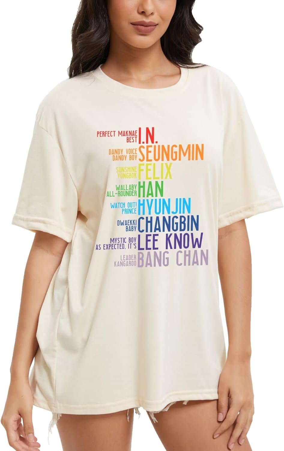 Women Felix T Shirt Bangchan Tees Hyunjin Changbin Seungmin Lee Know Han I.N Top Merchandise - Image 2