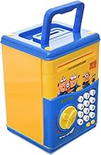 صندوق نقود بلاستيكي بتصميم شخصية كرتونية من يحتوي على مفتاح تلقائي مع مؤشر ضوئي ومدخل نقود ورقية للأطفال من اكسسوريز شوب، متعدد الألوان