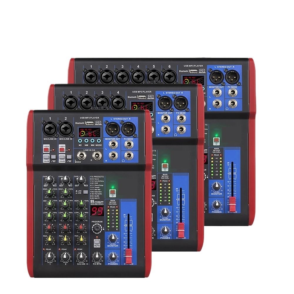 Mikser DJ-ski, Profesjonalny mikser, DJ z efektami cyfrowymi Bluetooth 5.0 99 DSP dla studiów, barów(8UX)