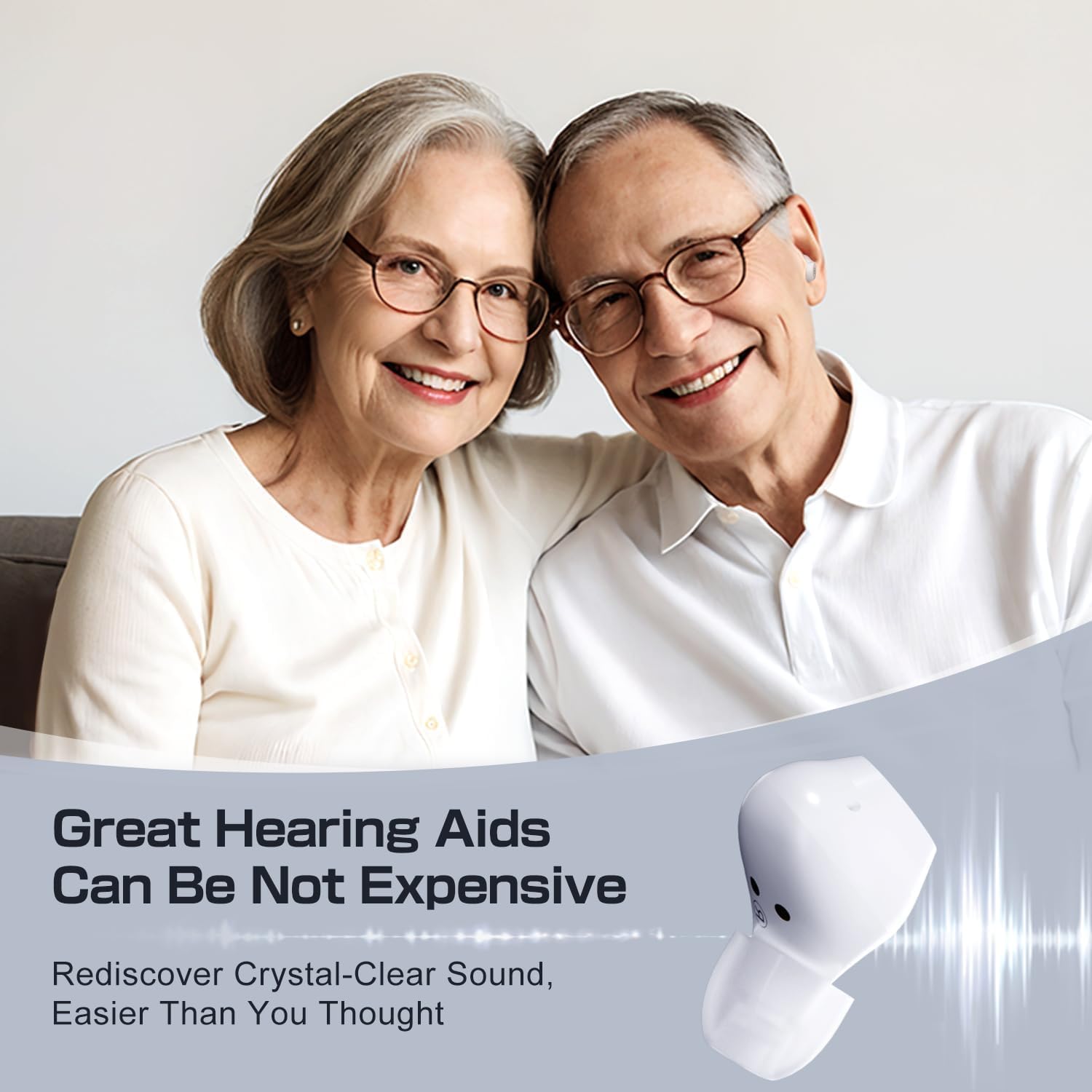 Ceretone OTC Hearing Aids Rechargeable for Seniors with Intricon® Digital Chip, Auto Turn On&Off, Noise Reduction, Great Gift (Not Amplifiers), White