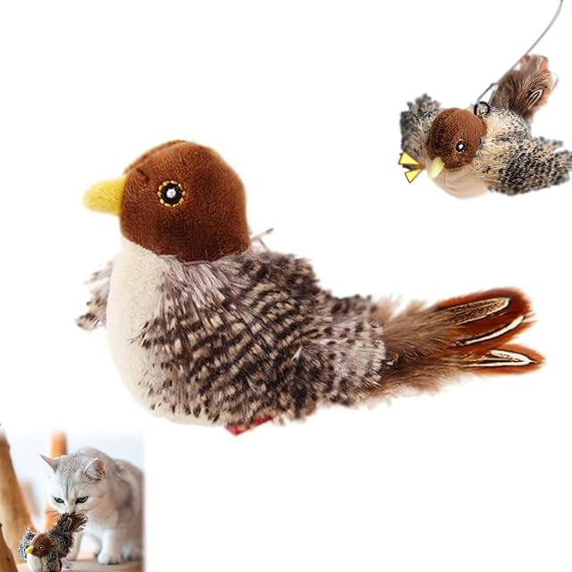 Interactive Chirping Bird Cat Toy, Simulated Chirping Bird Cat Toy Flapping