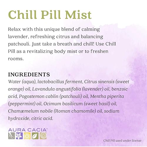 Miniatura 4 de Aura Cacia - Chill Pill - Bruma de aceite esencial Aceites esenciales puros 2 onzas líquidas