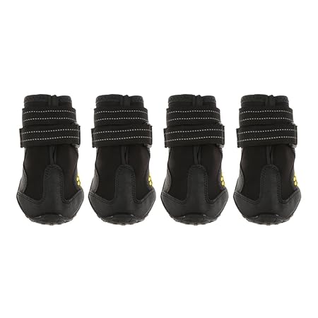 Magideal 4 Piecess Pet Water Resistant Snow Rain Non-Slip Rubber Shoes Paw Protectors, Large (Black)