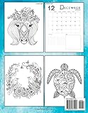 2024 Coloring calendar/ Beautiful Flowers, Butterflies, Birds and Animals for Stress Relief and Relaxation: 12 Month (01 Jan To 31Dec ) - Image 2