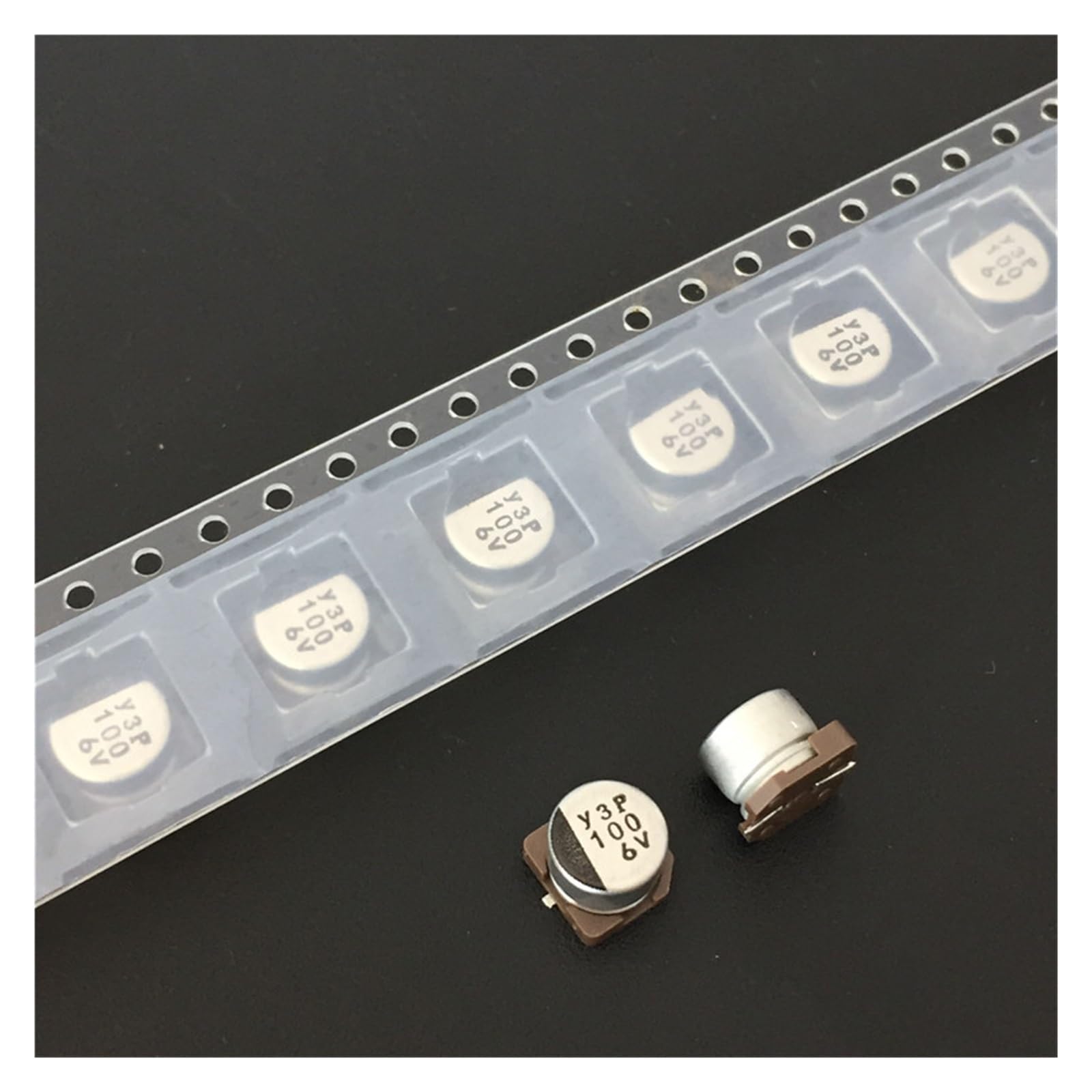 Condensateur électrolytique 100 uF 6.3V SMD basse impédance de précision