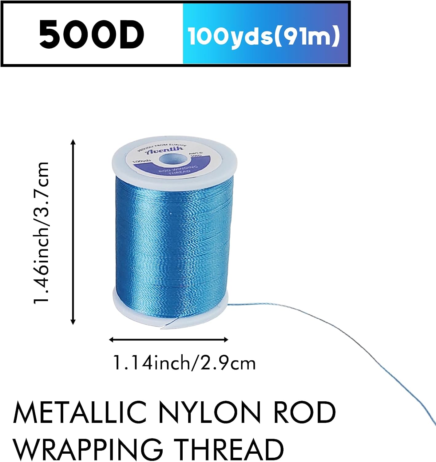 Aventik Fishing Rod Wrapping Thread for Guide Building 500D/100YDS 8PCS Nylon Thread Fishing Rod Repair Kit Fishing Rod Building Supplies