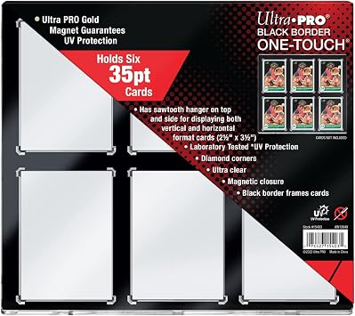Ultra PRO - Black Border ONE-Touch 6 Graded Card Display Case, Show Off & Protect Standard Size Graded Cards, Magnetic Closure & UV-Resistant