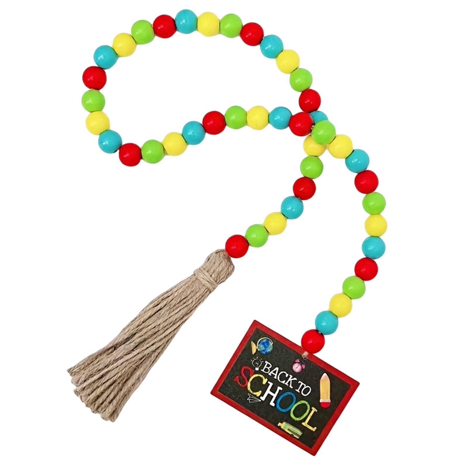 Kalttoy Wood Bead String Multicolors Wood Bead Tassels Tassels Wreath for Decorating for Various Use Colorful