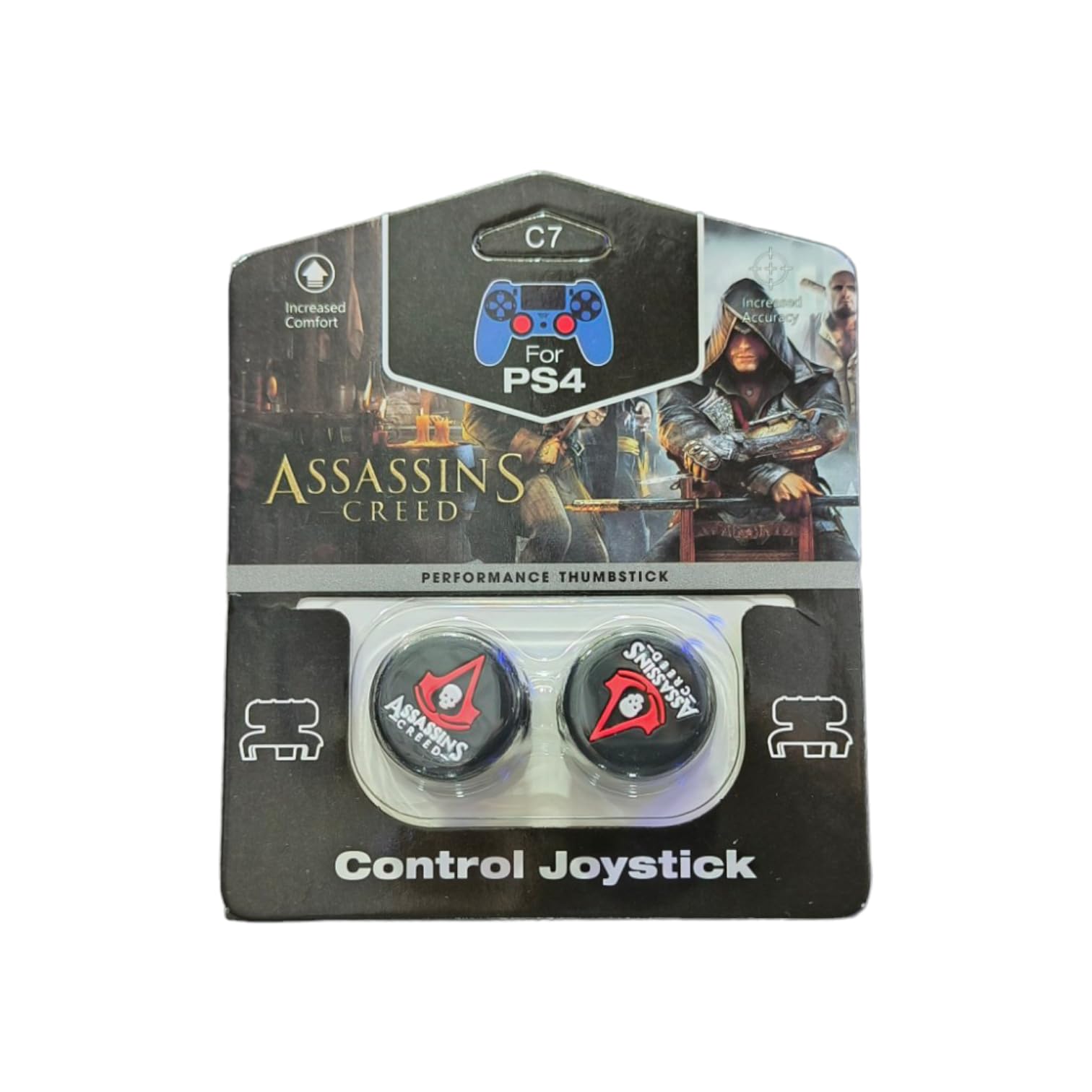 PS5 PS4 Controller FPS Freek Assassins Creed Analog Extenders Thumbstick Thumb Grips for PS5 and PS4 Controller - Assassin's Creed Theme Grips x 1 Pair Thumb Grips (Controller not Included.)