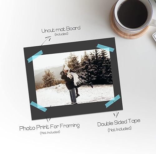 Miniatura 51 de Golden State Art, Paquete de 25 tableros negros sin cortar de 11 x 17 pulgadas, ideal para fotos, fotos, marcos, sin ácidos, núcleo blanco