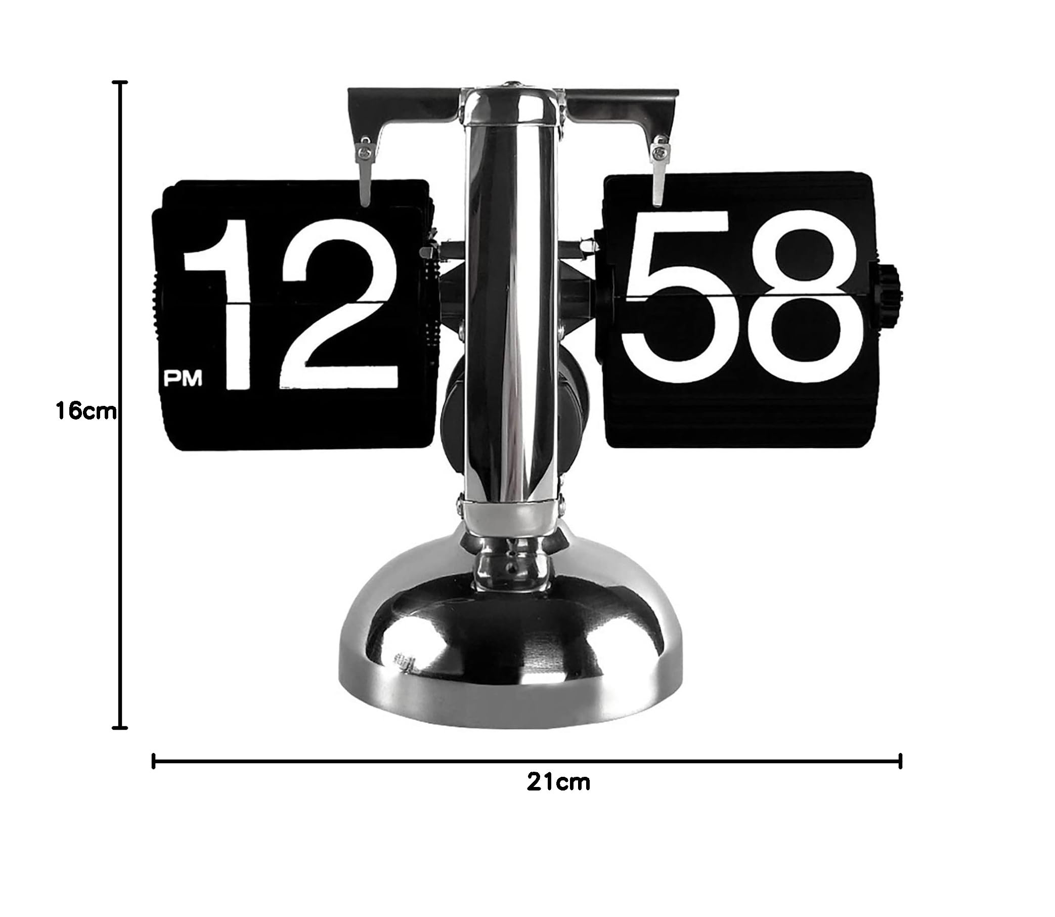Orologio da tavolo vintage, stile retrò, con numeri grandi, digitale, funzionamento a batteria, per soggiorno, studio e ufficio (nero)