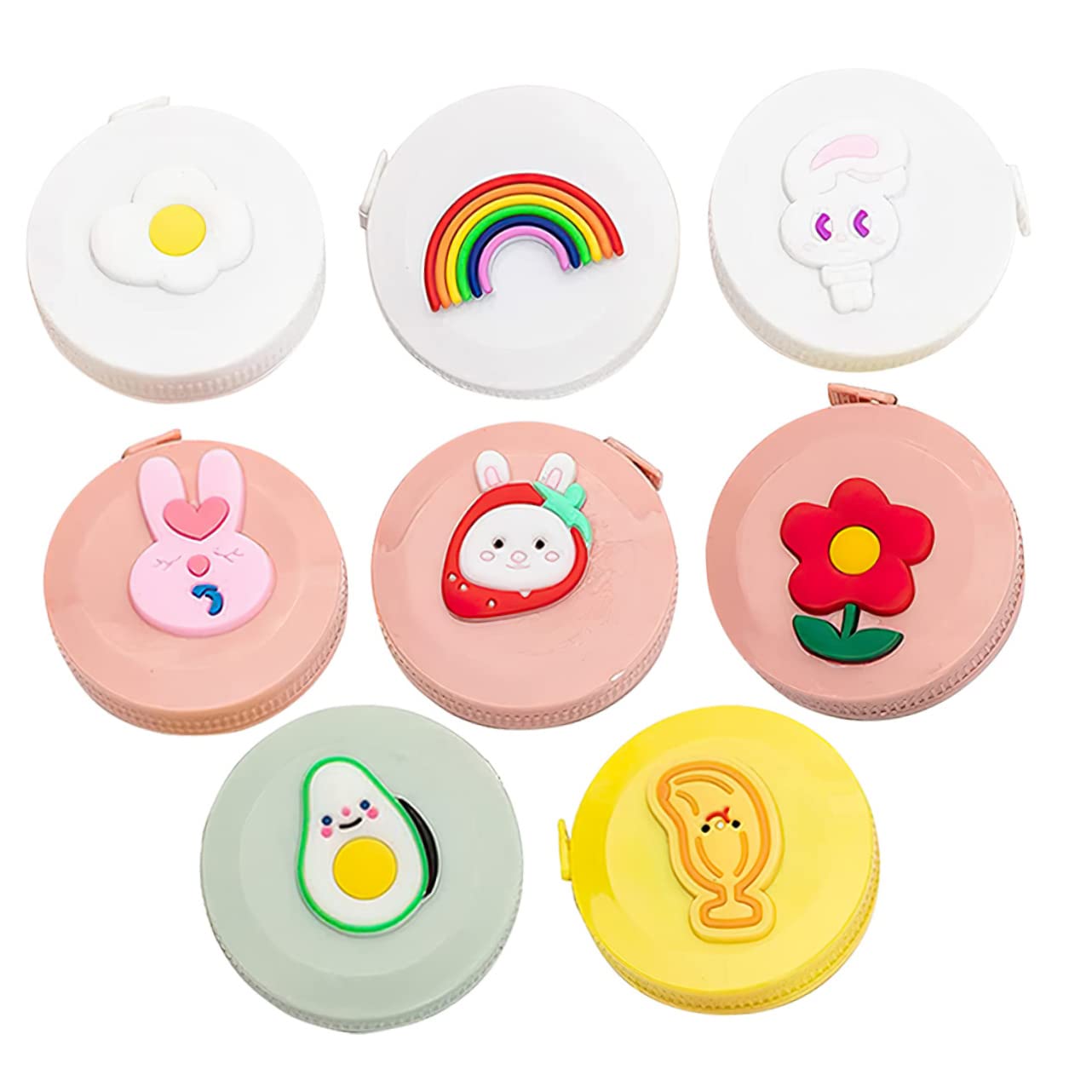 HOODANCOS 8er Set Mini Maßbänder - Einziehbar Mit Bunten Motiven