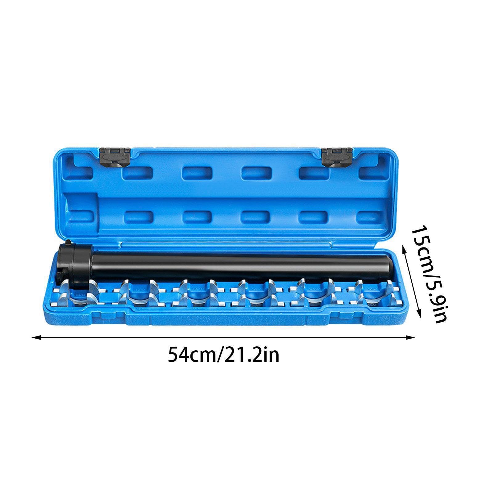 Kit completo per la rimozione dei tiranti interni con 12 adattatori Crowfoot e soluzione di stoccaggio per meccanici e riparazione fai da te di