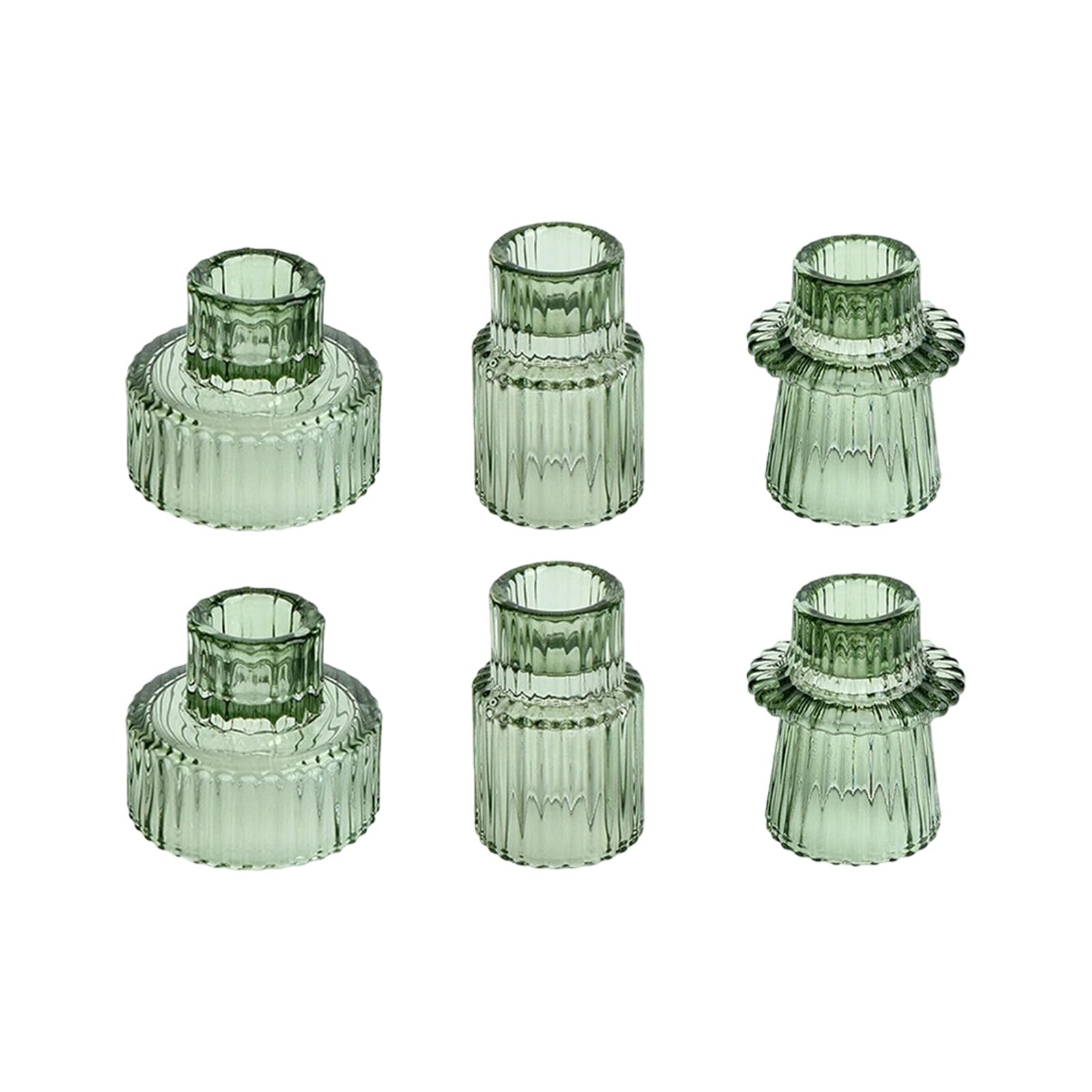 Nucelit 6pcs Thick Glass Holders Tealight Holder Fit Various Sizes Perfect for Home Decor Candlestick