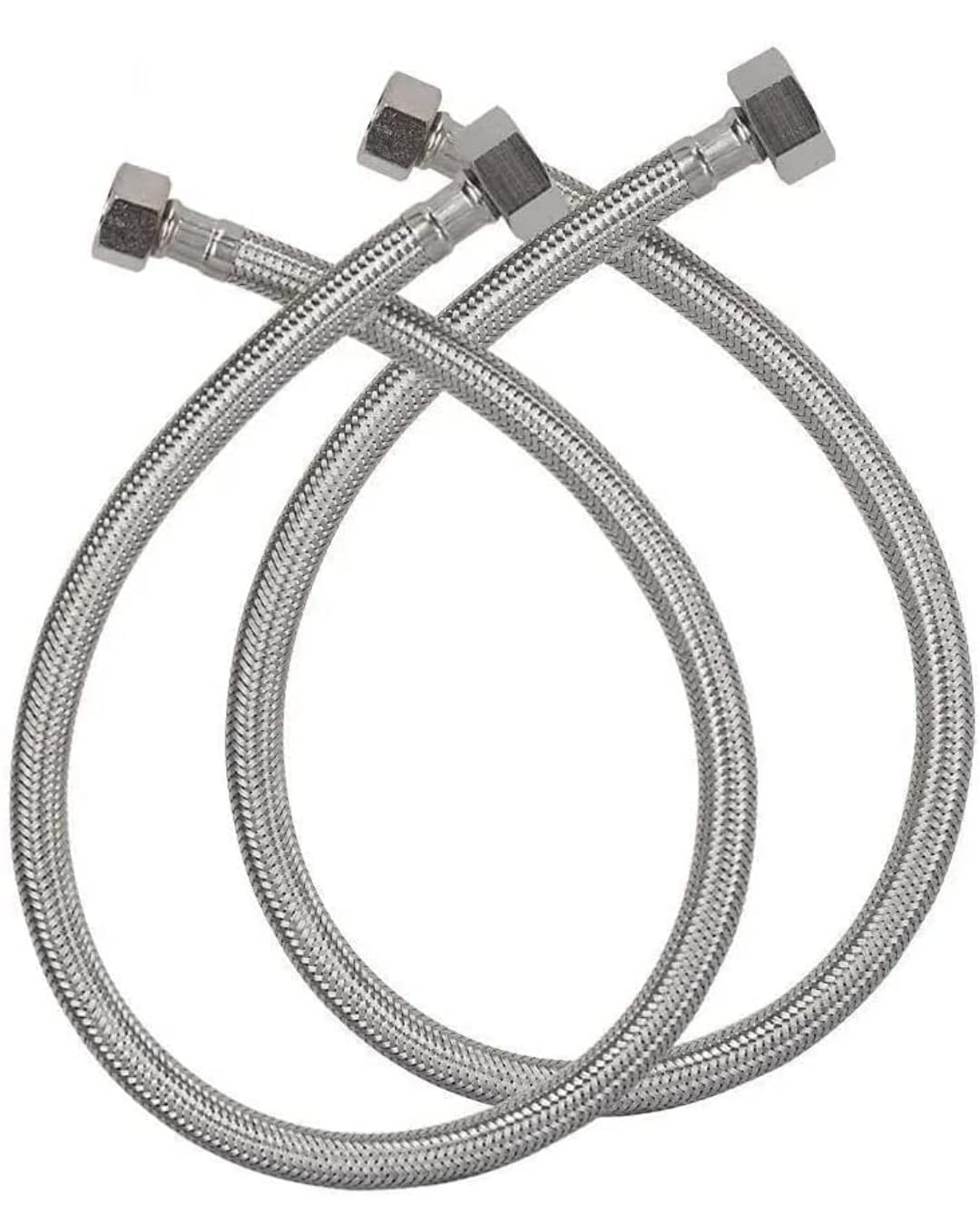 VICTAC Premium Heavy-duty Stainless Steel Connection Pipe for water heater, geyser, 18-inch pack of 2 Hose Pipe