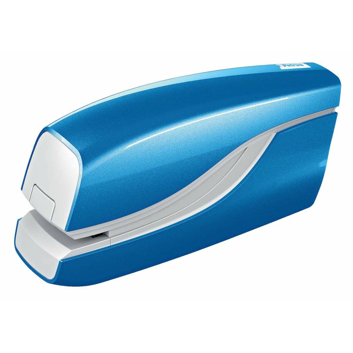 Petrus 624822 - Grapadora eléctrica modelo E-310 (Alimentación 4 pilas 1,5V no incluidas) color azul metalizado