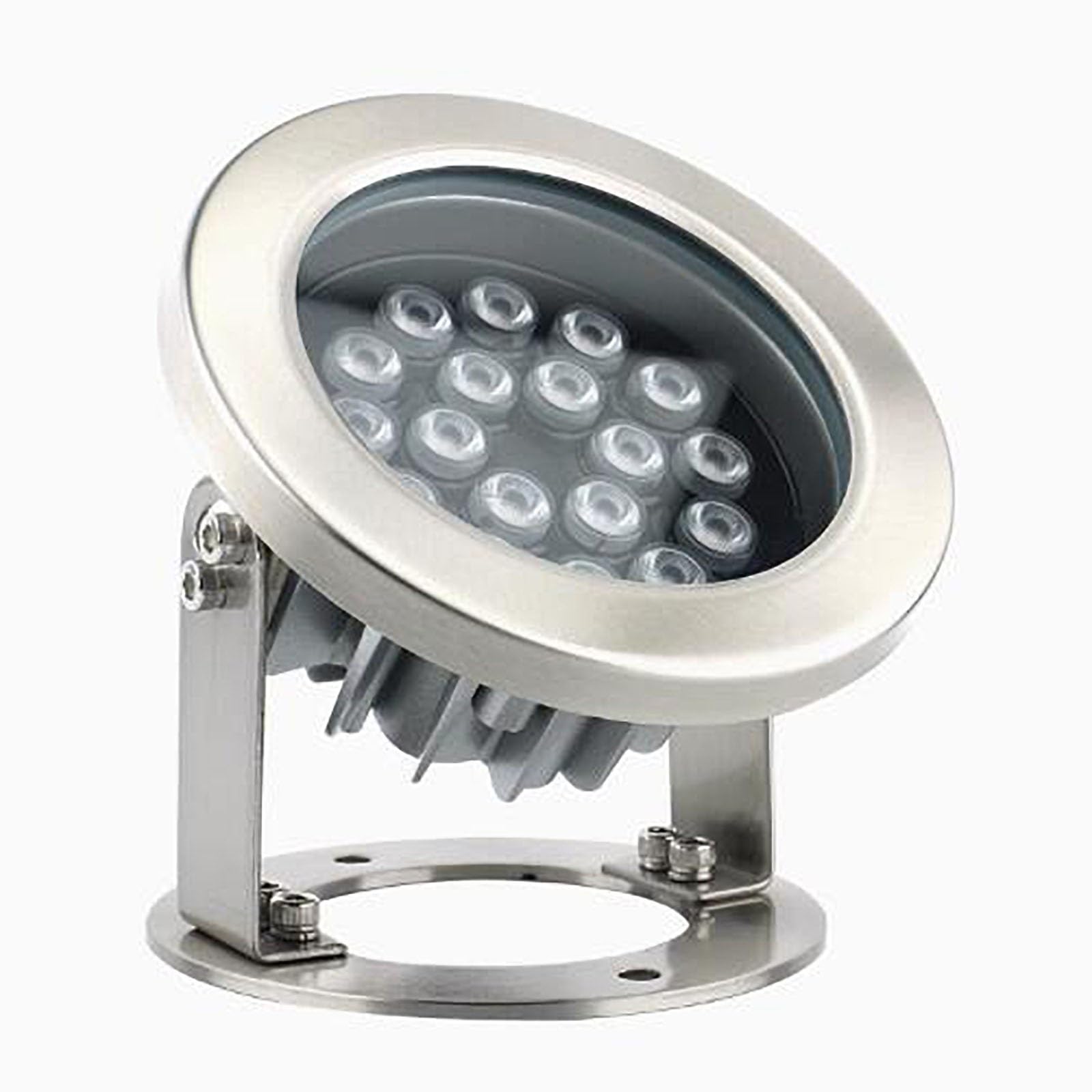LlpsmengAE Fontana a LED sommergibile, Faretto for paesaggio subacqueo DC 24V, Proiettore impermeabile for esterno in acciaio inossidabile IP68, Regolazione dell'angolo a 360°(Cool White,24W)
