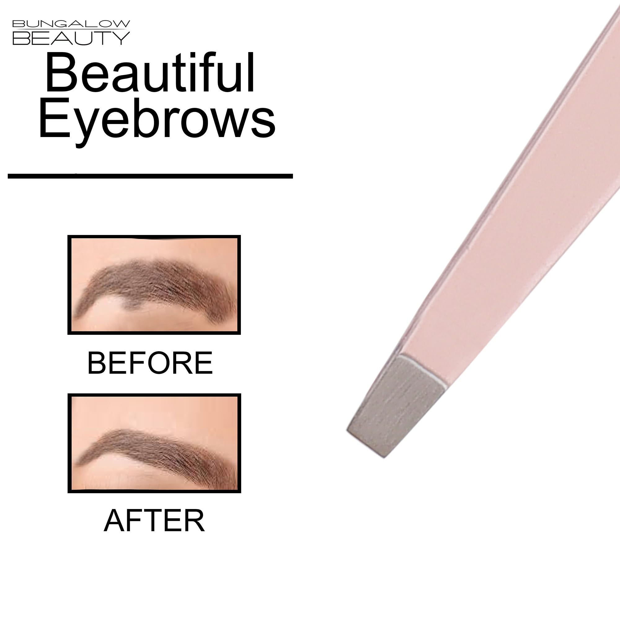 BUNGALOW BEAUTY 4 Pcs Precision Multifunction Tweezers Set, Precision for Eyebrows, Splinter & Ingrown Hair Removal - California Proposition 65 listed - Lead free | Cadmium Free | Phthalates Free 2