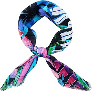 Foulard Desigual Fou_Delicate Patch_re - Sciarpa Donna Blu, 180x80cm, Sintetico - Foto 3