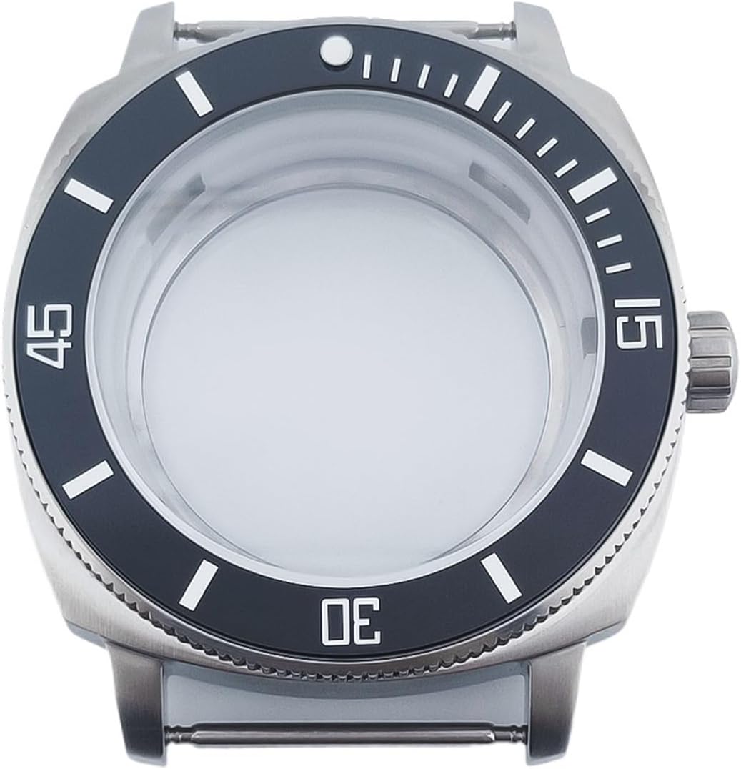 42mm Brushed Rotating Bezel Square Sapphire Crystal 316L 10 ATM Fit NH35 NH36 Movement Stainless Steel Watch Case
