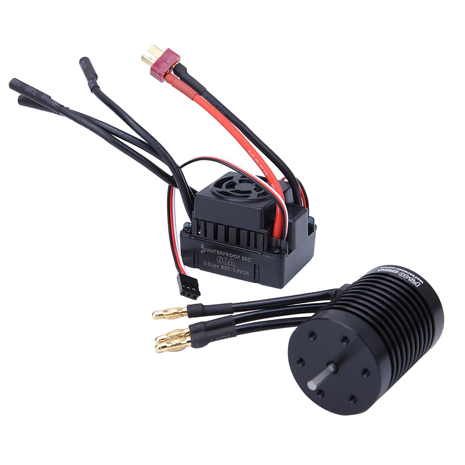 CHICIRIS Mocny Silnik F540 4370KV, Uniwersalny montaż, Wydajne Odprowadzanie Ciepła, Precyzyjna Konstrukcja z 60A ESC Combo, do Bezszczotkowego Modelu 1/10 RC (4370KV)
