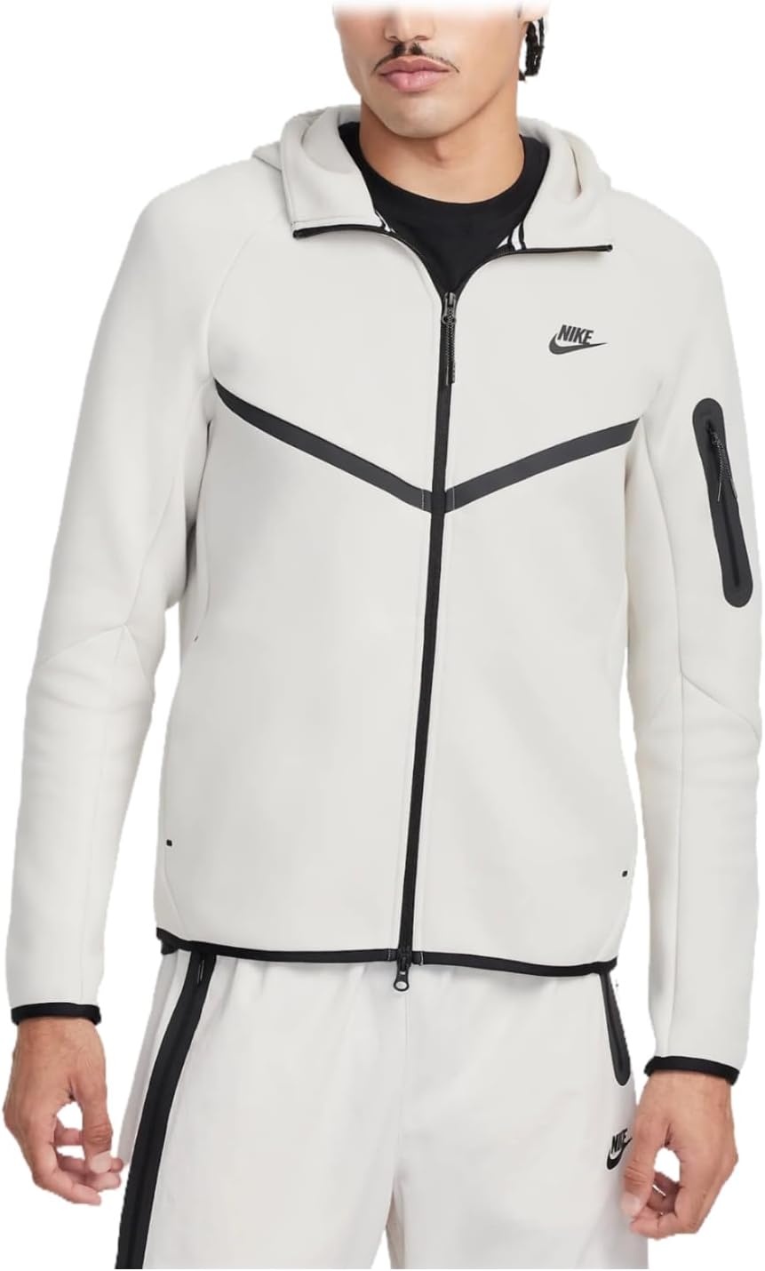 Nike Tech Men's Full-Zip Windrunner Hoodie (HV0949-104, Light Orewood Brown/Black) Size Small