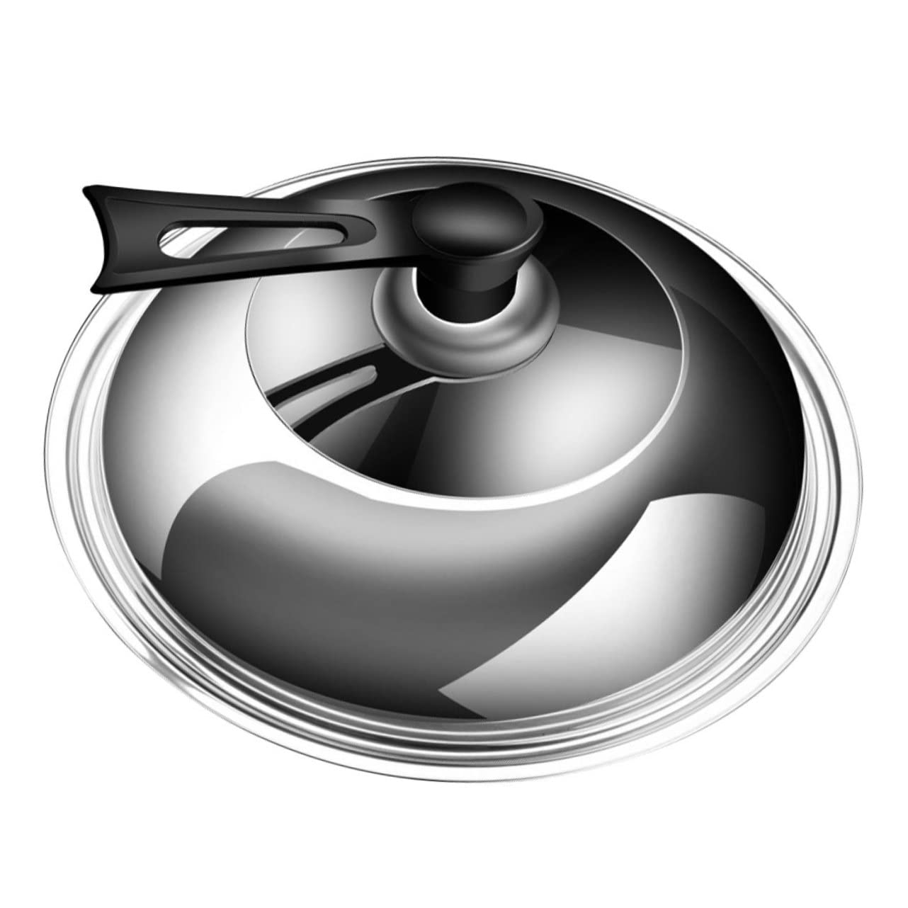 Edelstahl-Topfdeckel Edelstahl Topf Edelstahl Bratpfanne Kochtopf Deckel Kochgeschirr Deckel Topfdeckel Abdeckung Universal Pfannendeckel Deckel für Pfanne Haushalt Topfdeckel - 38 cm