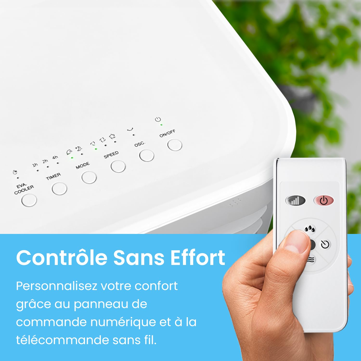 Pro Breeze Rafraîchisseur d’Air Portable 10L, Ventilateur, Humidificateur, 3 Vitesses, Télécommande - Refroidisseur par évaporation Puissant et Mobile avec Minuterie et Oscillation automatique