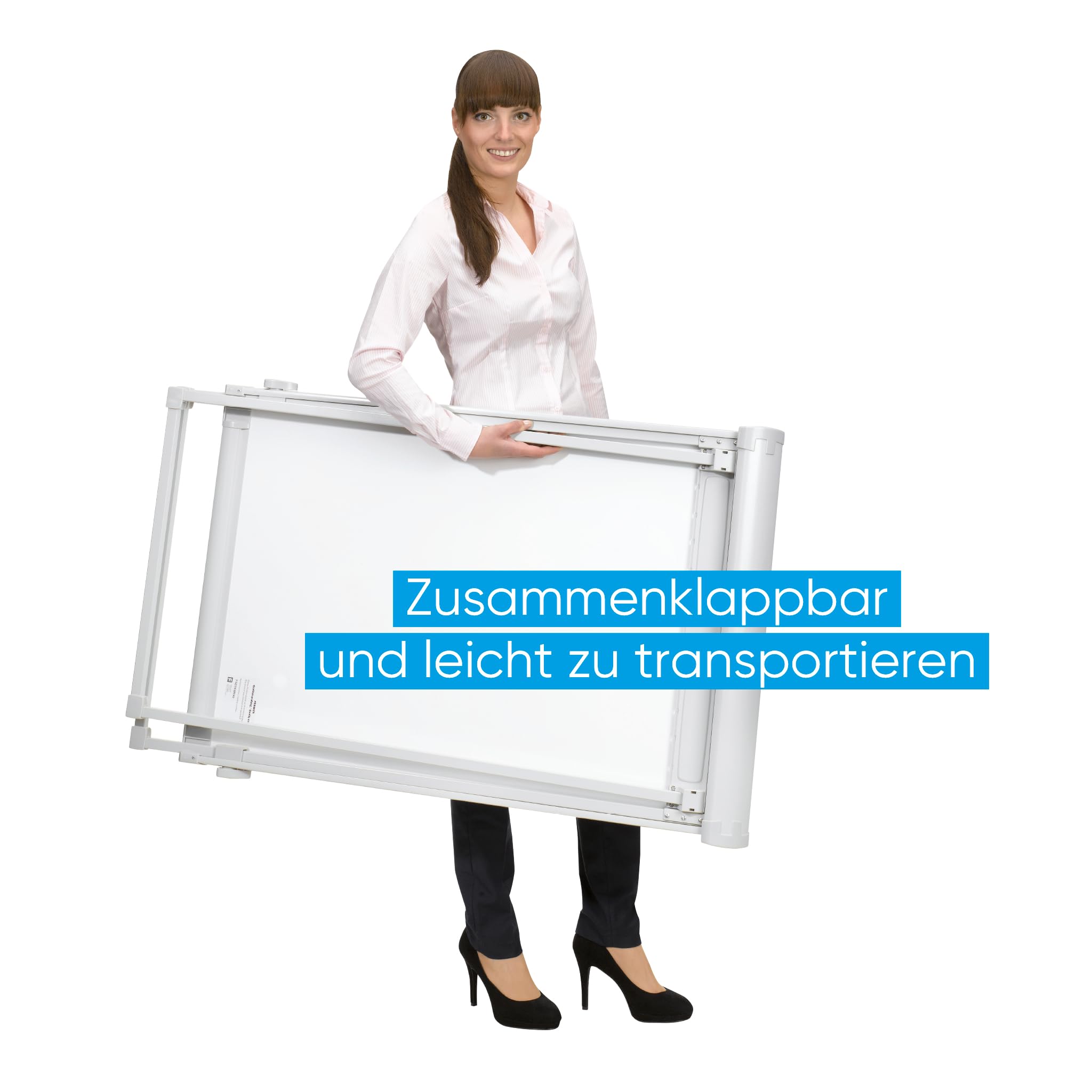 FRANKEN Flipchart, Beschreibbar, Magnetisch, Mit Seitenarmen, Dreibeinstativ, 67 x 95 cm, Höhenverstellbar, inkl. Papierhalterung und Stifteablage, PRO Deluxe Standard, FC84