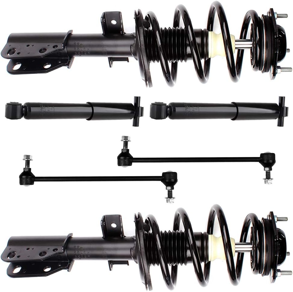 cciyu Complete Suspension Kit Fits 2008 2009 2010 2011 2012 2013 2014 2015 2016 for Buick Enclave Includes Front Strut Spring Assembly Rear shock absorber Stabilizer Bar Link