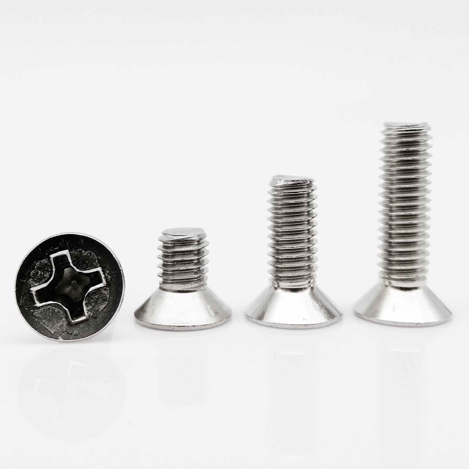 Tornillo autorroscante 5/50 piezas M1 M1.2 M1.4 M1.6 M2 M2.5 M3 M3.5 M4 M5 M6 M8 A2-70 304 acero inoxidable cruz Phillips plana cabeza avellanada tornillo cubierta (60 mm, M6 10 piezas)