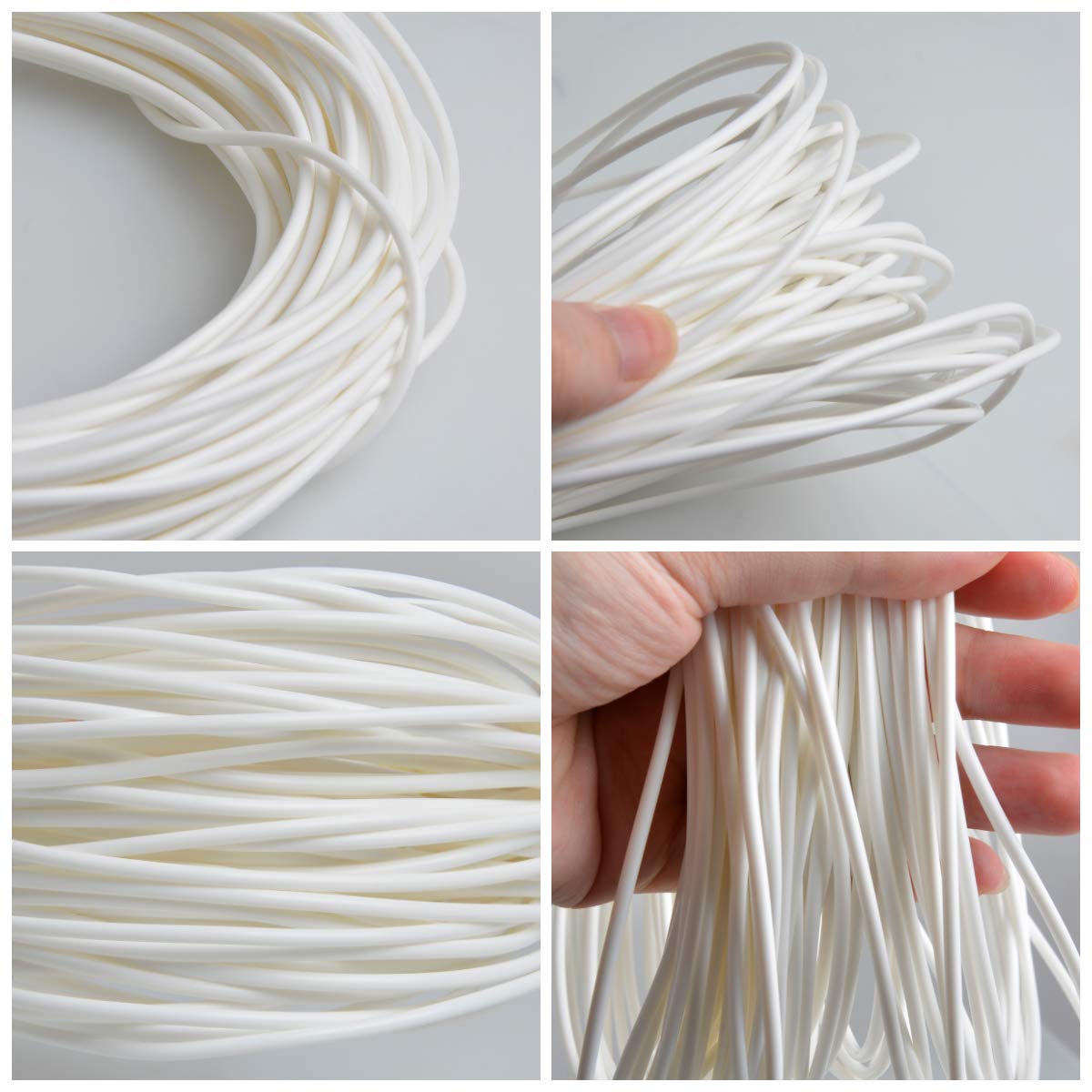 YebiO 500G (70M) Gradientowe Płaskie Tkanie Rattanu, Szerokość 8Mm Syntetyczny Rattan Naprawa Dzianina Materiał Plastikowy Rattan Dla Majsterkowiczów Handmadeniture Krzesło Kosz Stołowy/White/Round/3M