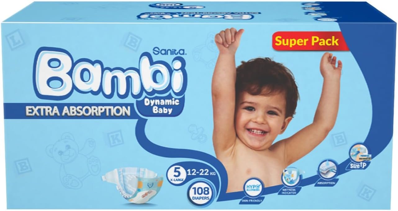 サニータ バンビ サイズ5 XL 12-22Kg スーパーボックス 108枚